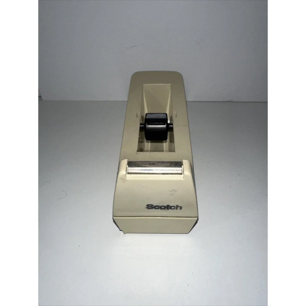 Vintage Scotch C-38 Weighted Desk Tape Dispenser‎ 3M St Paul MN 1980's Beige USA